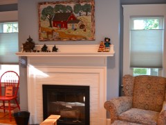 fully renovated fireplace, windows, floors and tile