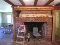 We renovated the fireplace and moved the kitchen